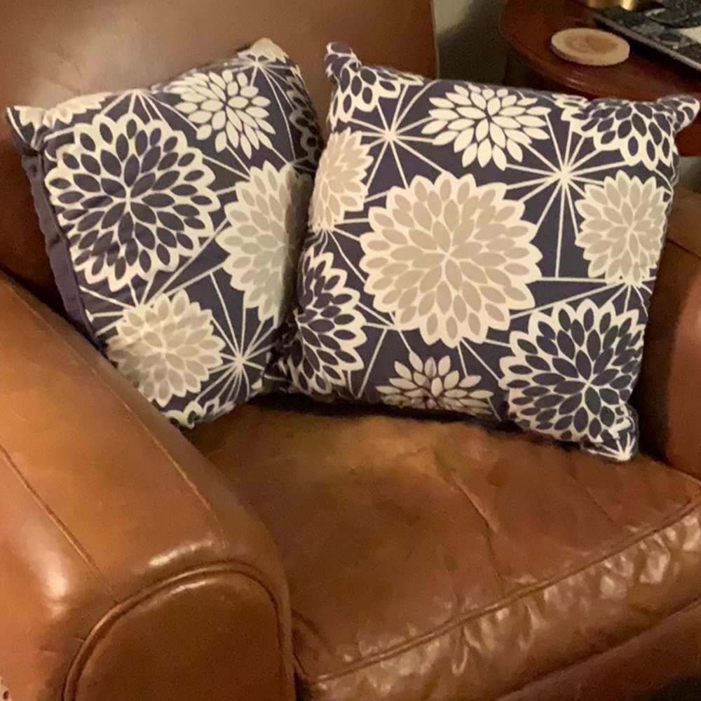 Navy and Gray Starburst Pillows